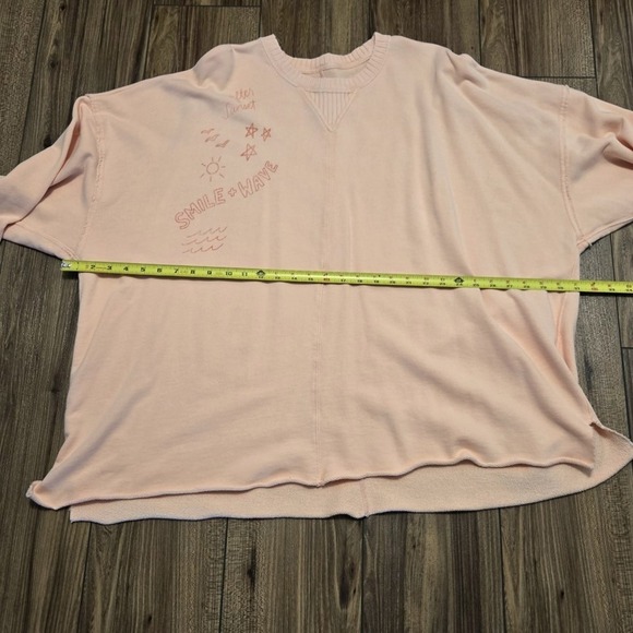 AERIE Embroidered Graphic Distressed Sweatshirt Oversized Casual Beach Vibes XXL - Picture 7 of 11